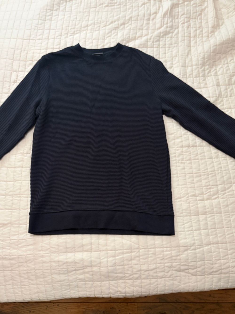 Men's H&M Navy Ribbed Crewneck Sweater